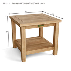 22" Square 2-Tier Side Table - image 3
