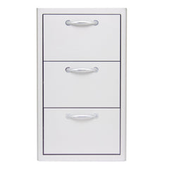 16" Blaze Triple Access Drawer for Outdoor Kitchens - SKU: BLZ-DRW3-R-LT