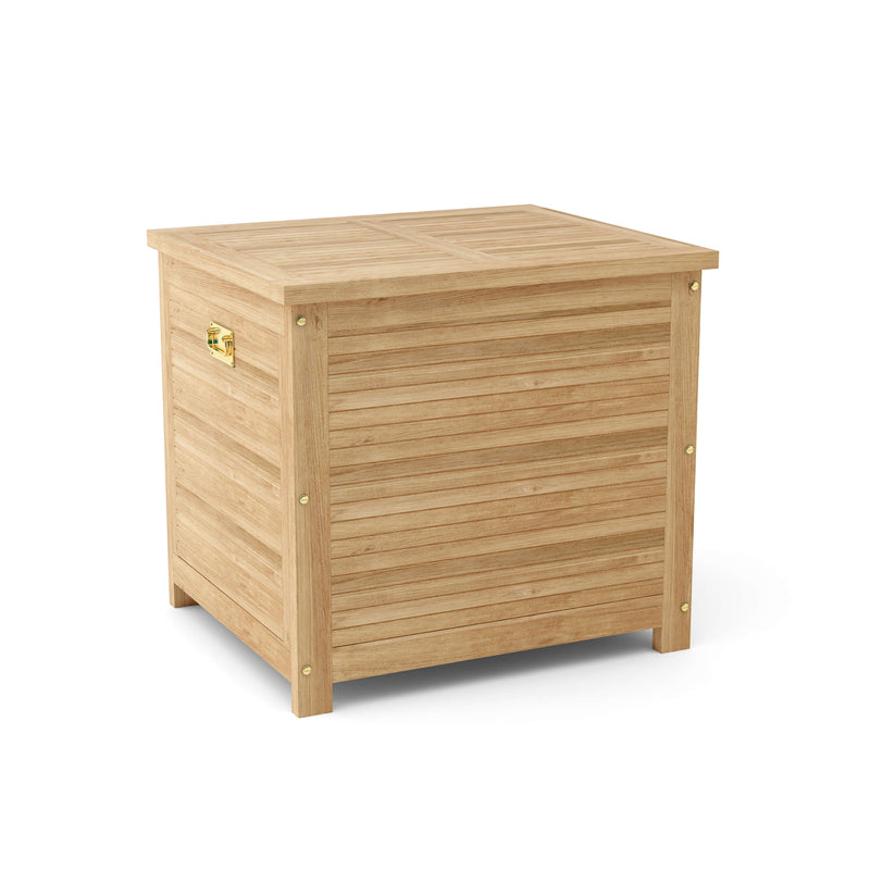 Camrose Small Storage Box, teak, angle view