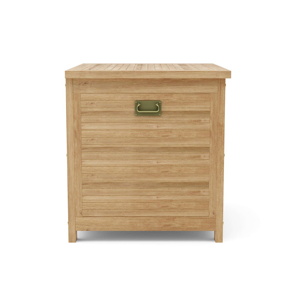 Camrose Small Storage Box, teak, side view