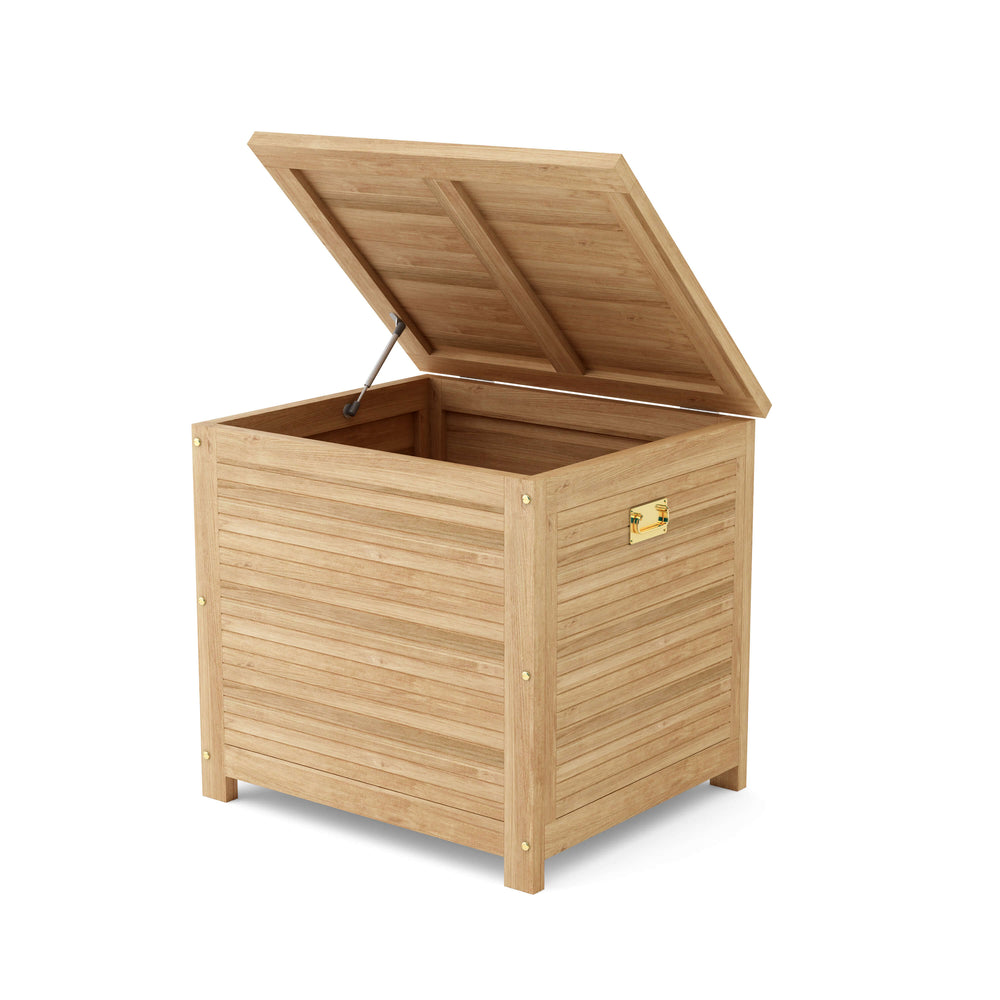 Camrose Small Storage Box, teak, front view