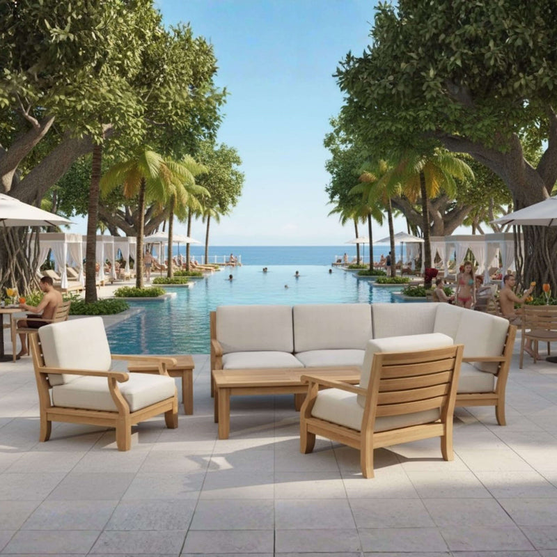 Riviera 7-Piece Modular Set w/ Square Table (SET-93)