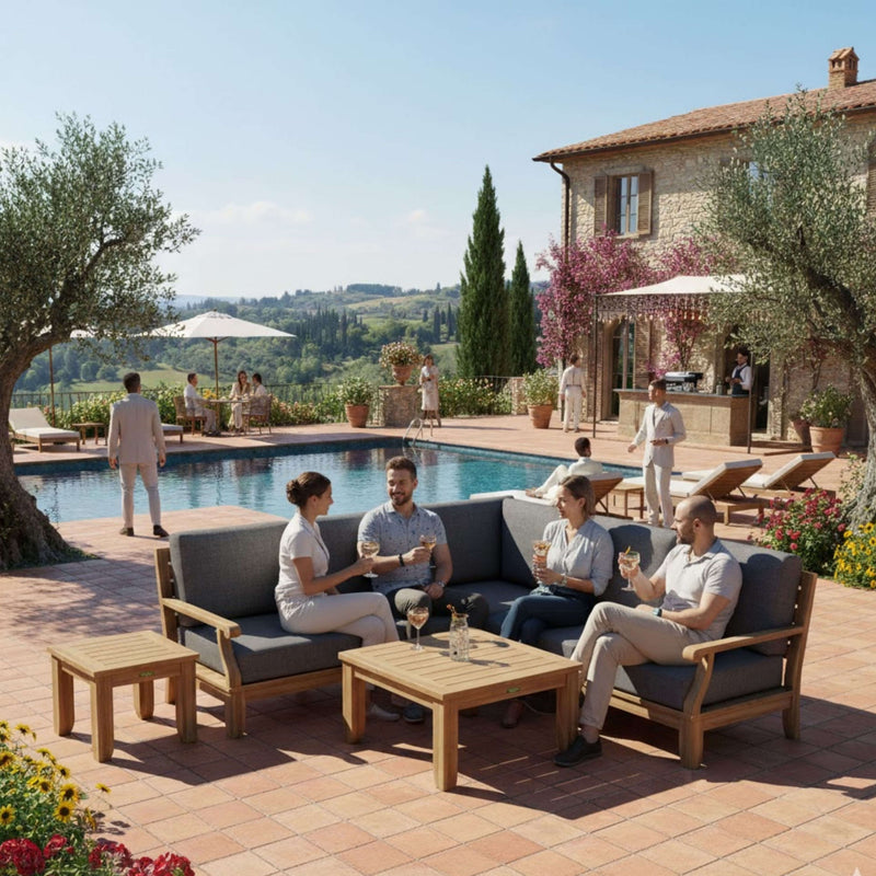 Riviera 7-Piece Modular Set w/ Square Table (SET-96)