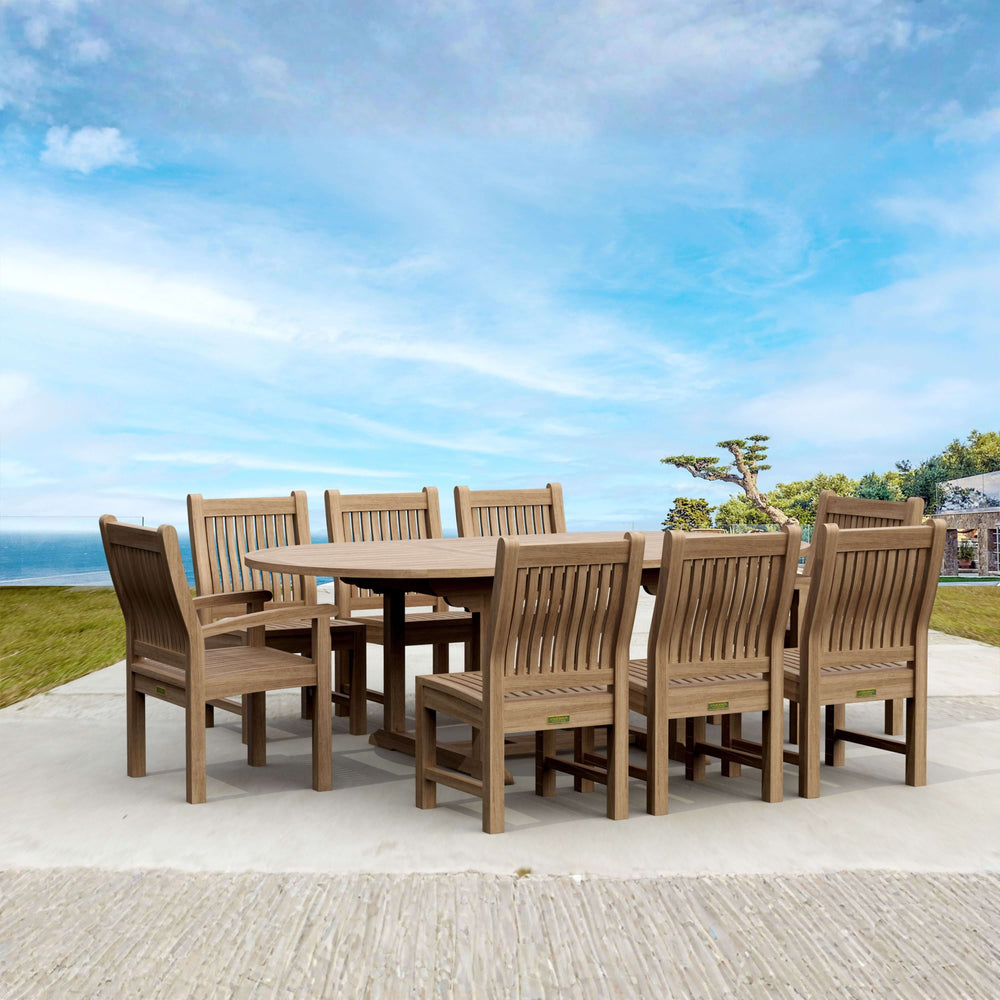 Bahama Sahara Side Chair 7-Piece 87" Oval Dining Set