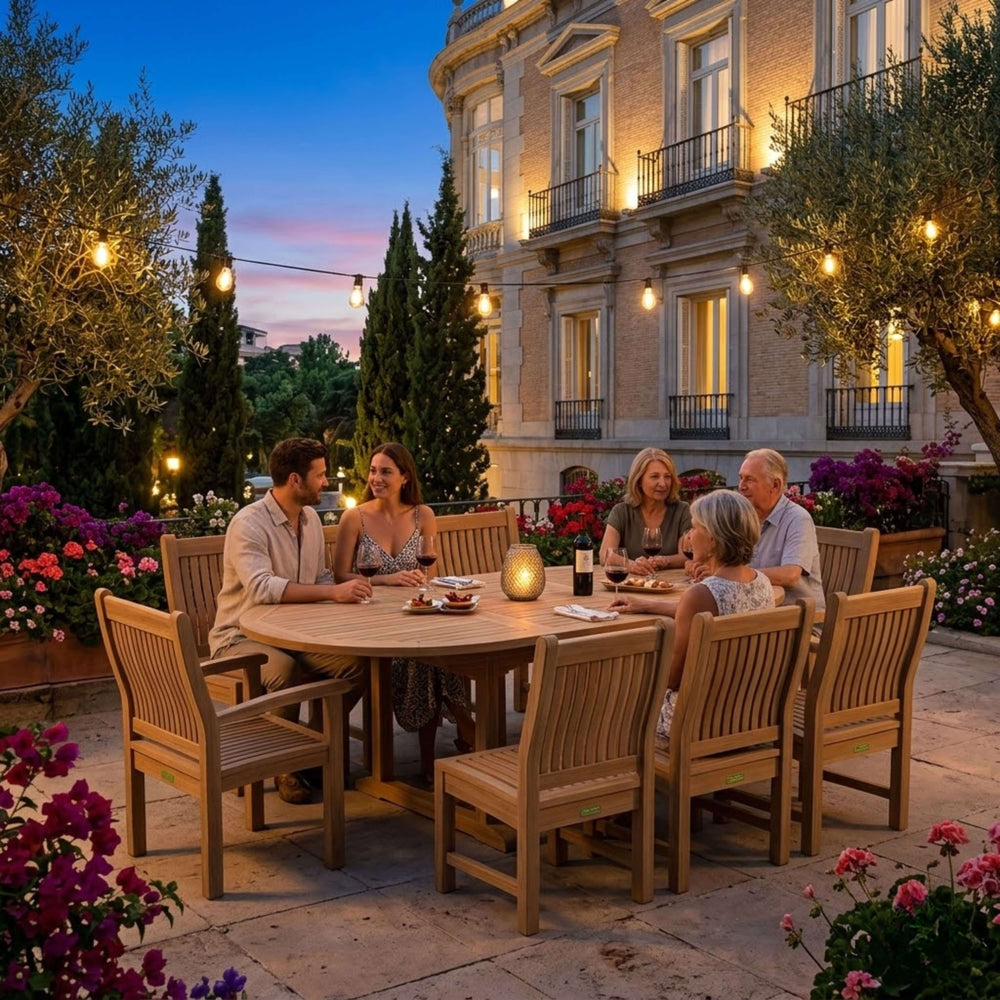 Bahama Sahara Side Chair 7-Piece 87" Oval Dining Set