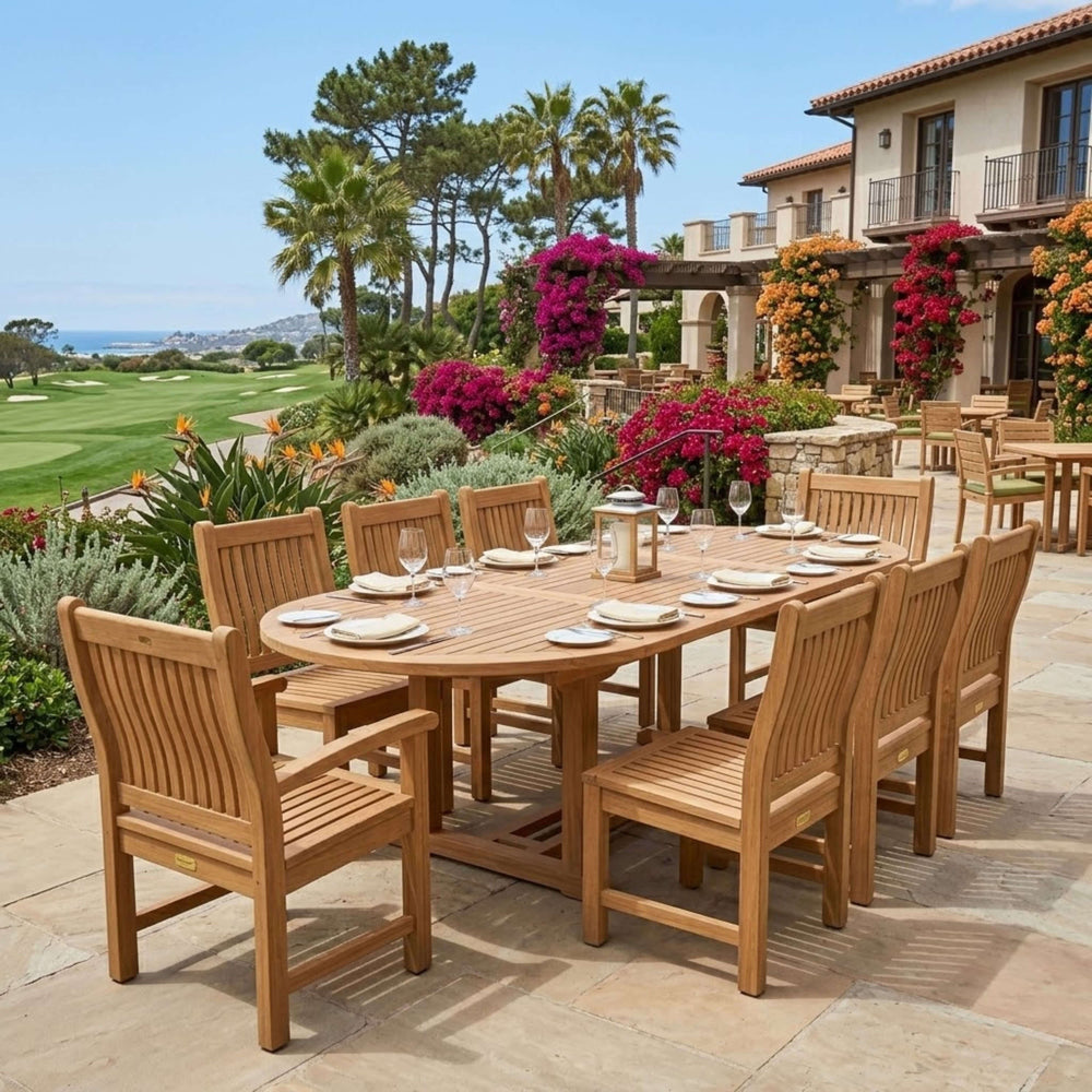 Bahama Sahara Side Chair 7-Piece 87" Oval Dining Set