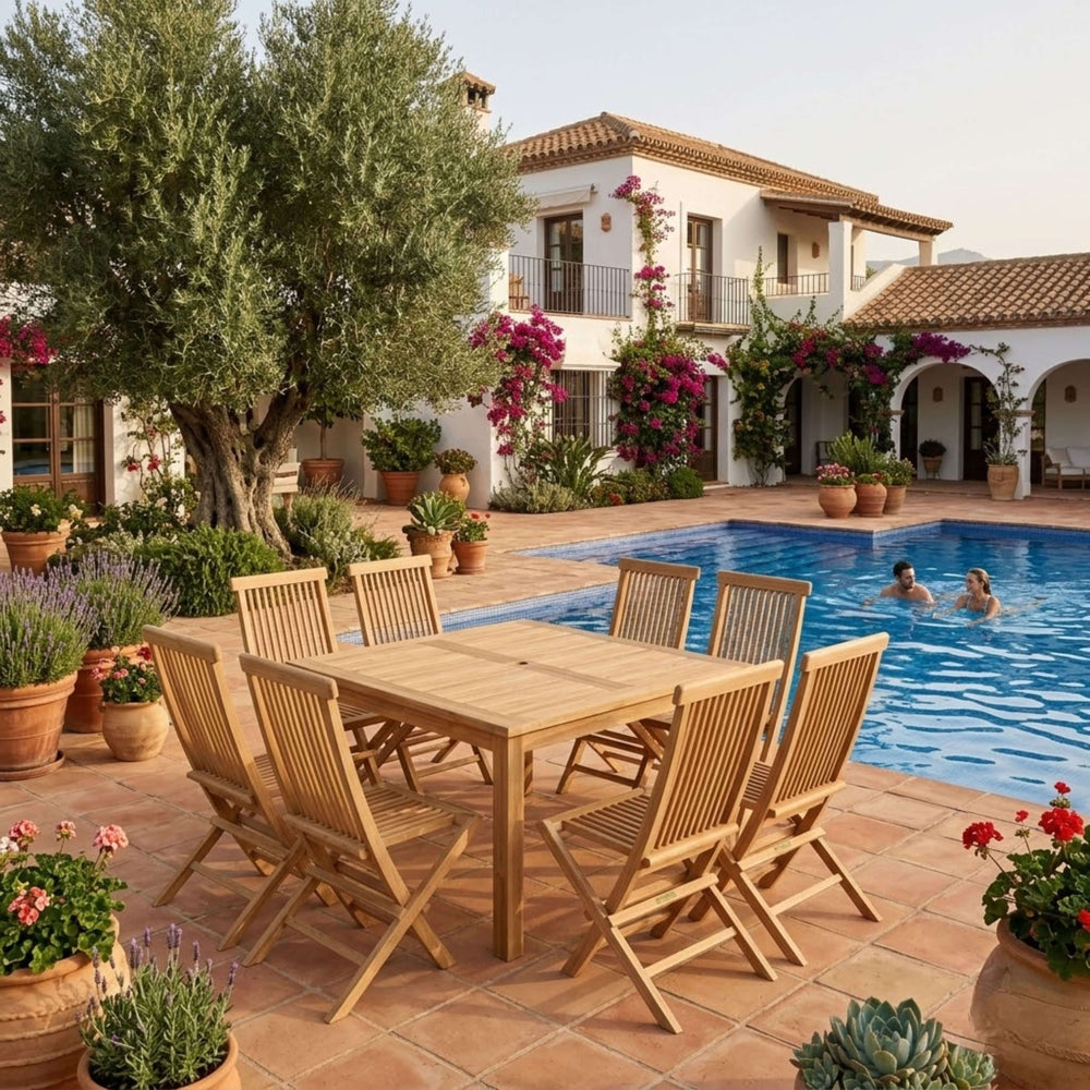 Windsor Classic Chair 9-Piece Folding Dining Set