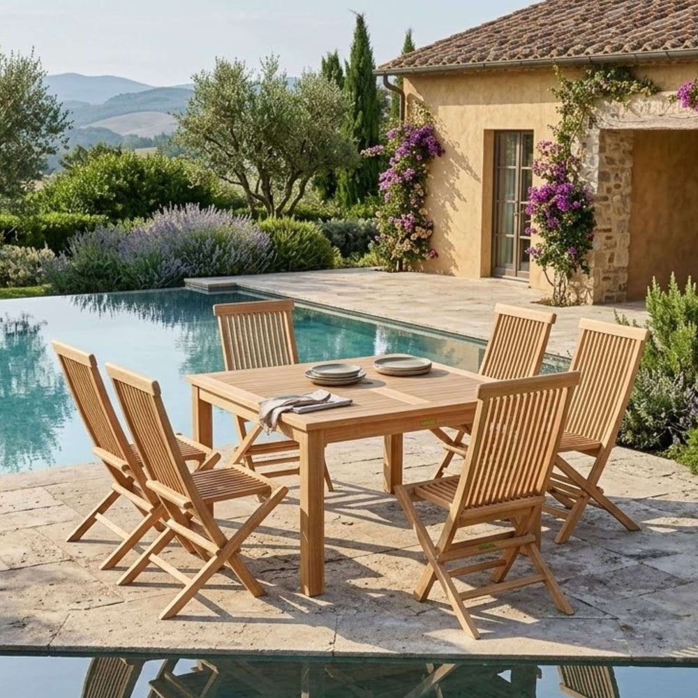 Windsor Classic Chair 7-Piece Folding Dining Set