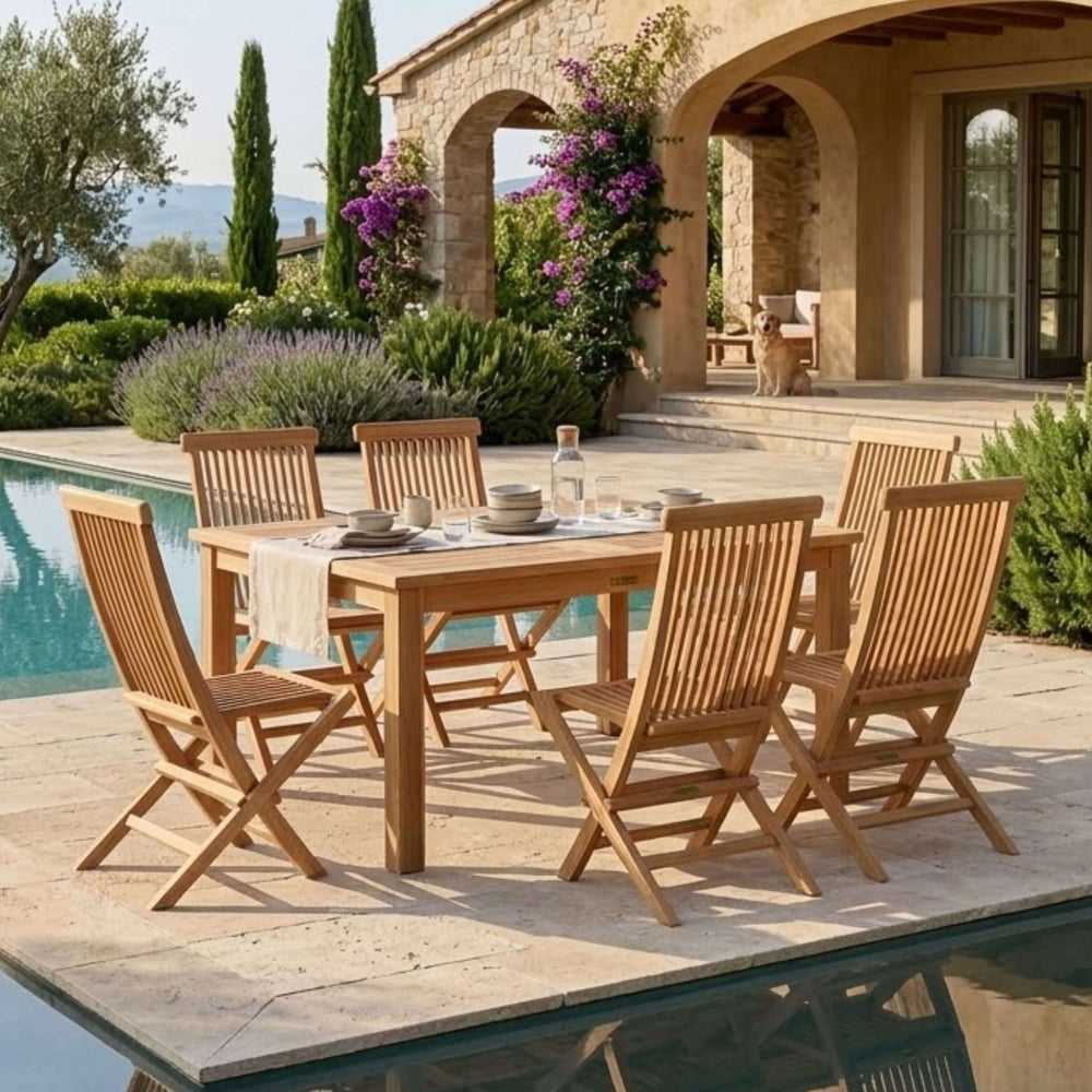 Windsor Classic Chair 7-Piece Folding Dining Set