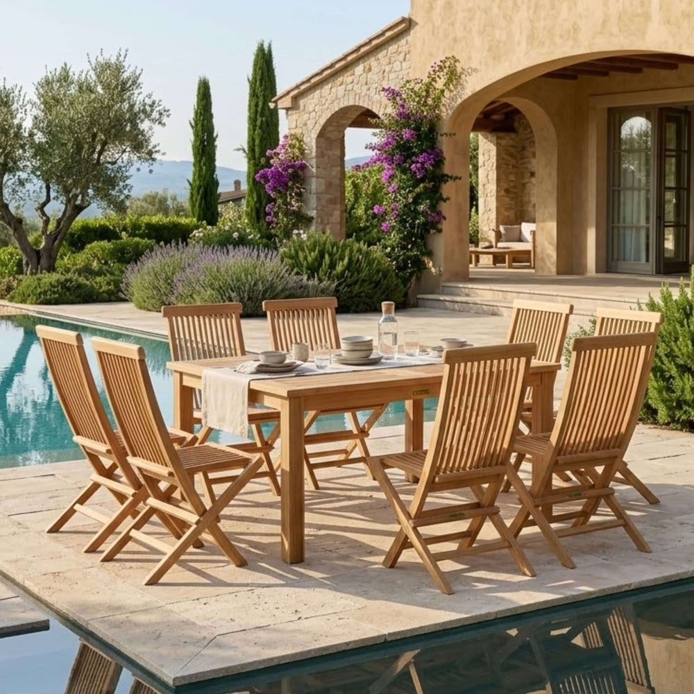 Windsor Classic Chair 9-Piece Folding Dining Set