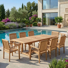 Bahama Stackable Sahara 9-Piece Rectangular Dining Set (SET-80)