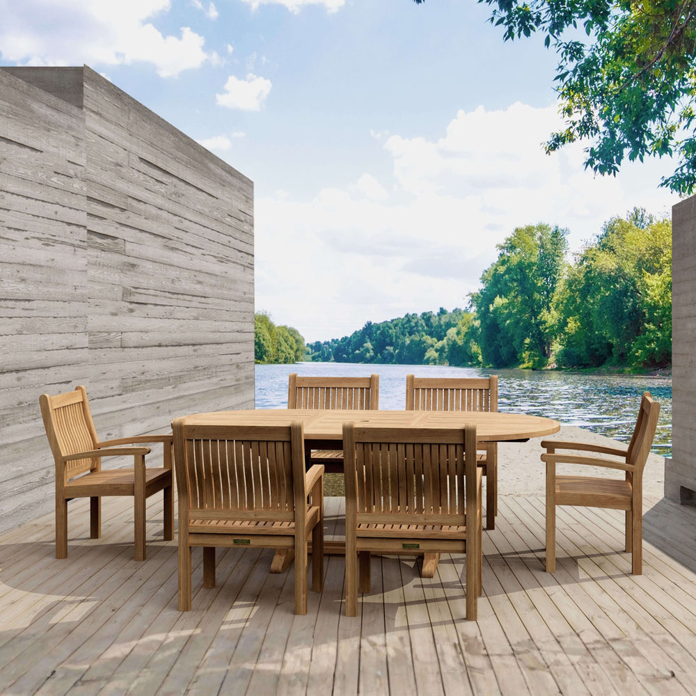 Bahama Sahara Armchair 7-Piece 87" Oval Dining Set - image 4