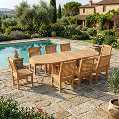 Sahara 9-Piece Dining Set w/ Stacking Side Chair (SET-76) - image 2