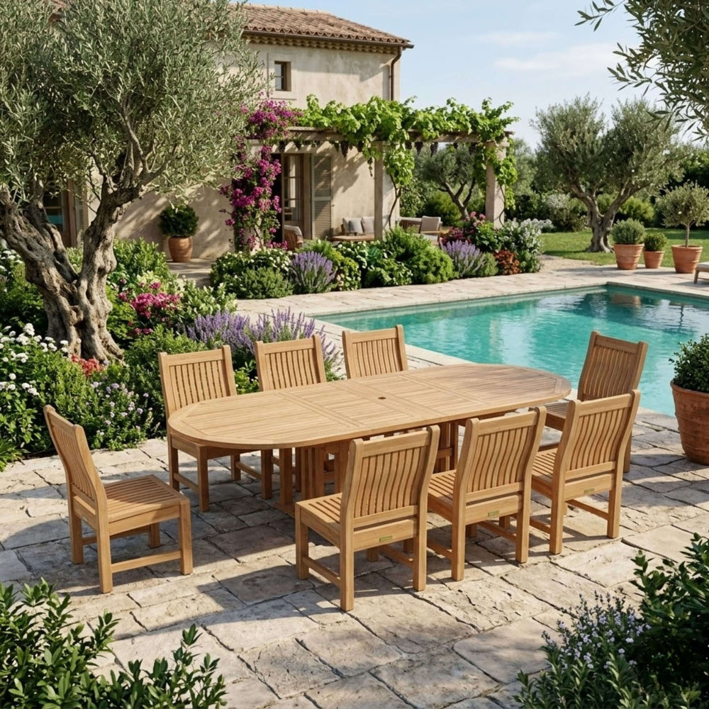 Sahara 9-Piece Dining Set w/ Stacking Side Chair (SET-76) - image 3
