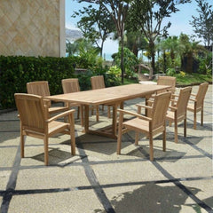 Bahama Stackable Sahara 9-Piece Rectangular Dining Set (SET-77)