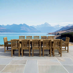 Chelsea 13-Piece Rectangular Double Extension Table Set