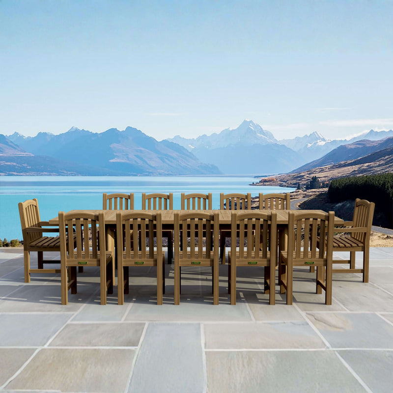 Chelsea 13-Piece Rectangular Double Extension Table Set