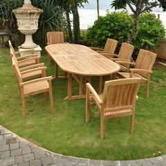 Sahara 9-Piece Dining Set w/ Stacking Armchair (SET-75)