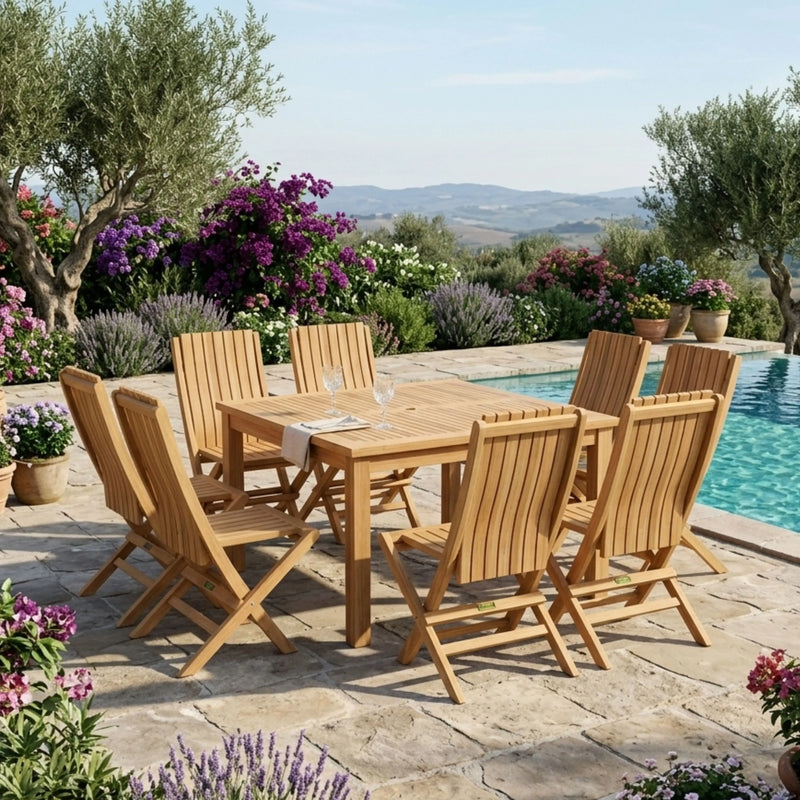 Windsor Comfort Chair 7-Piece Folding Dining Set