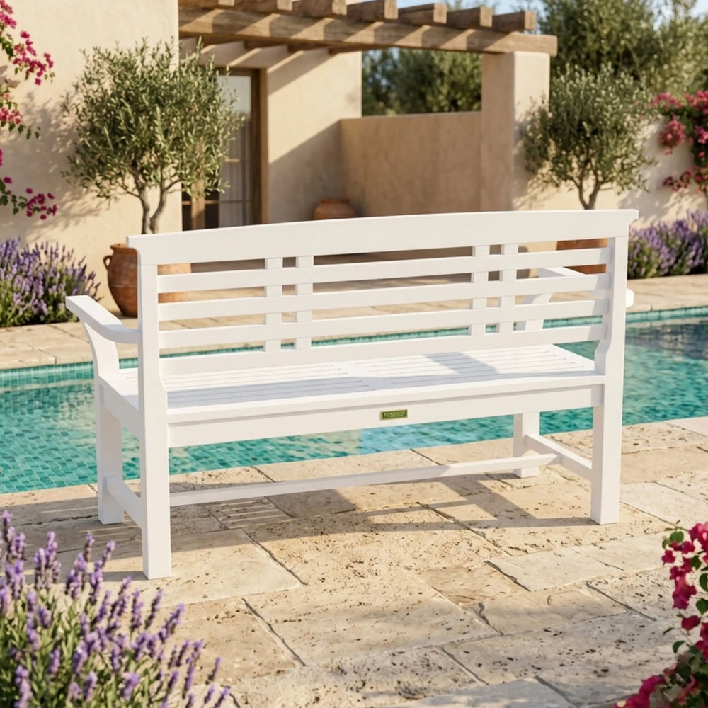 Sakura 2-Seater Teak Bench In White Finish - image 4