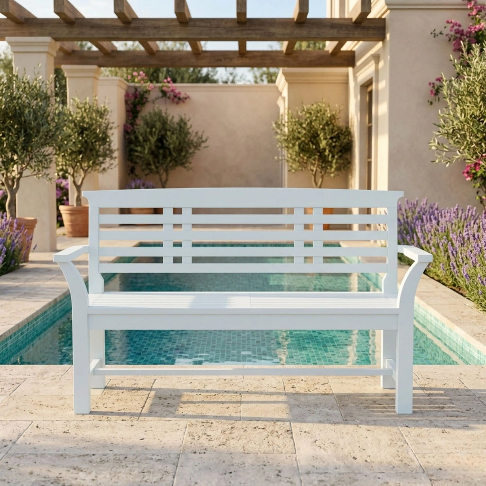 Sakura 2-Seater Teak Bench In White Finish - image 2
