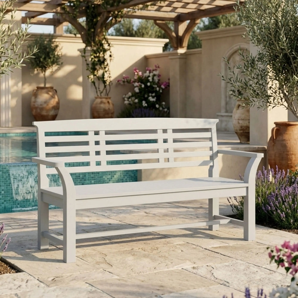 Sakura 2-Seater Teak Bench In White Finish - image 3