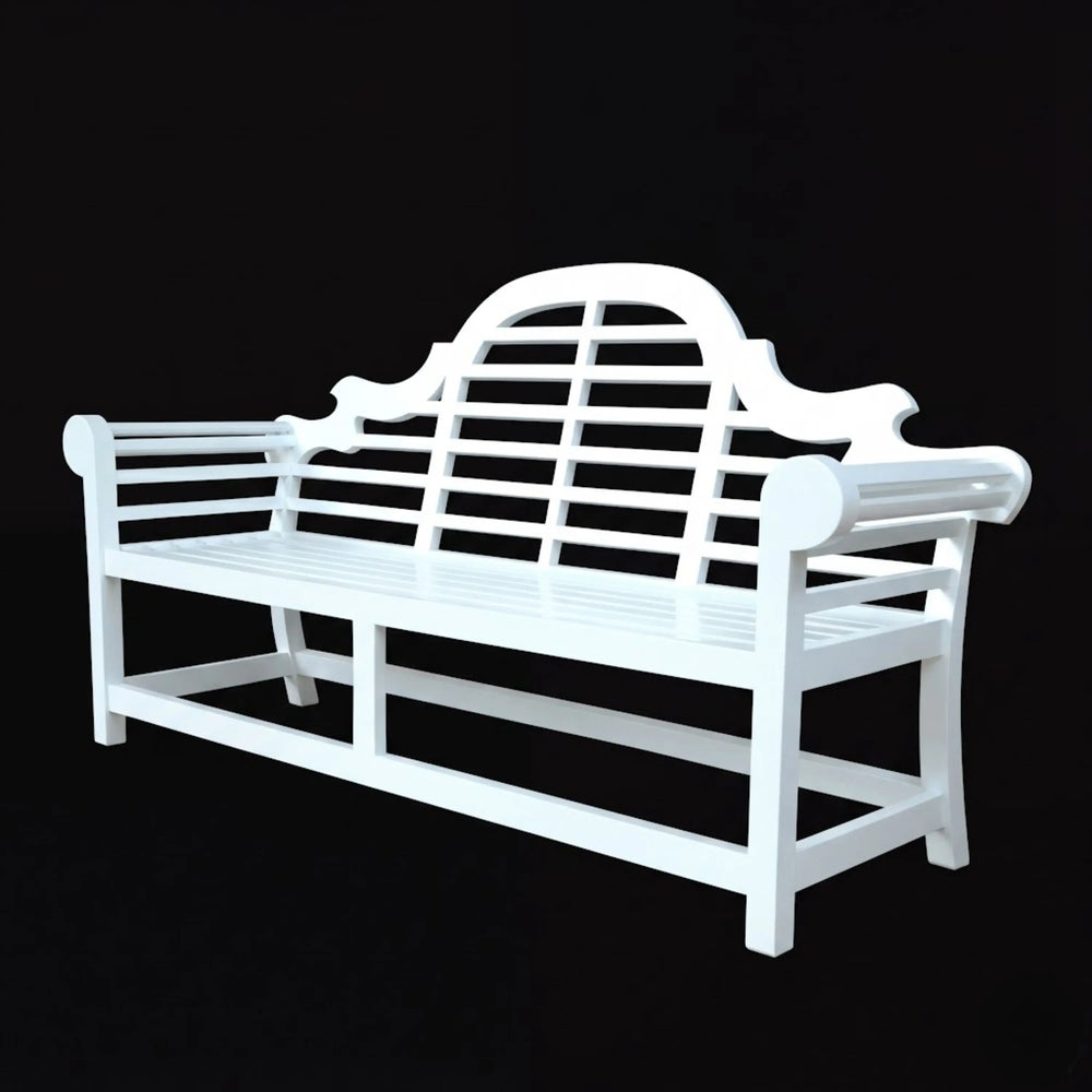 Marlborough 3-Seater Bench, white, outdoor setting