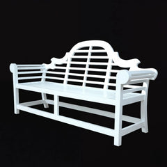 Marlborough 3-Seater Bench, white, outdoor setting
