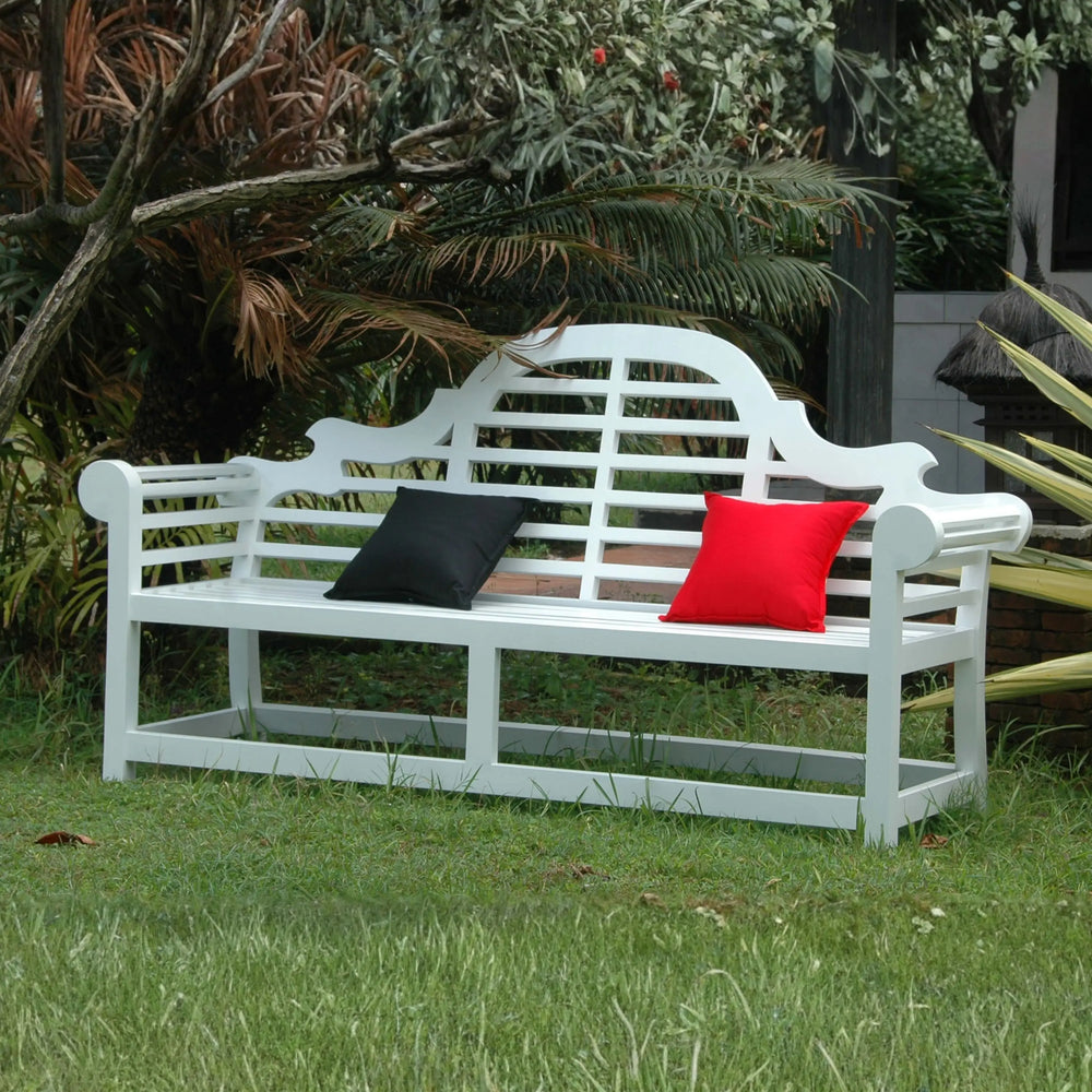 Marlborough 3-Seater Bench, white, detail view
