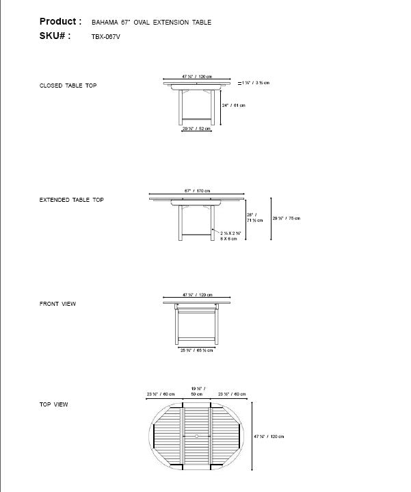 Bahama 67" Oval Extension Table - image 7