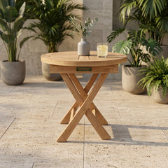 Bahama 20" Mini Side Round Folding Table in Teak