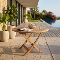 Bahama 47" Round Folding Table in Teak