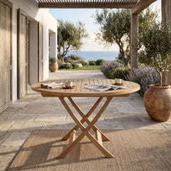 Bahama 47" Round Folding Table in Teak