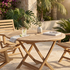 Bahama 47" Round Folding Table in Teak