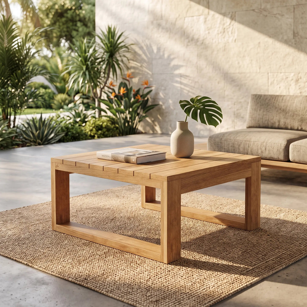Straight Side Table in Teak