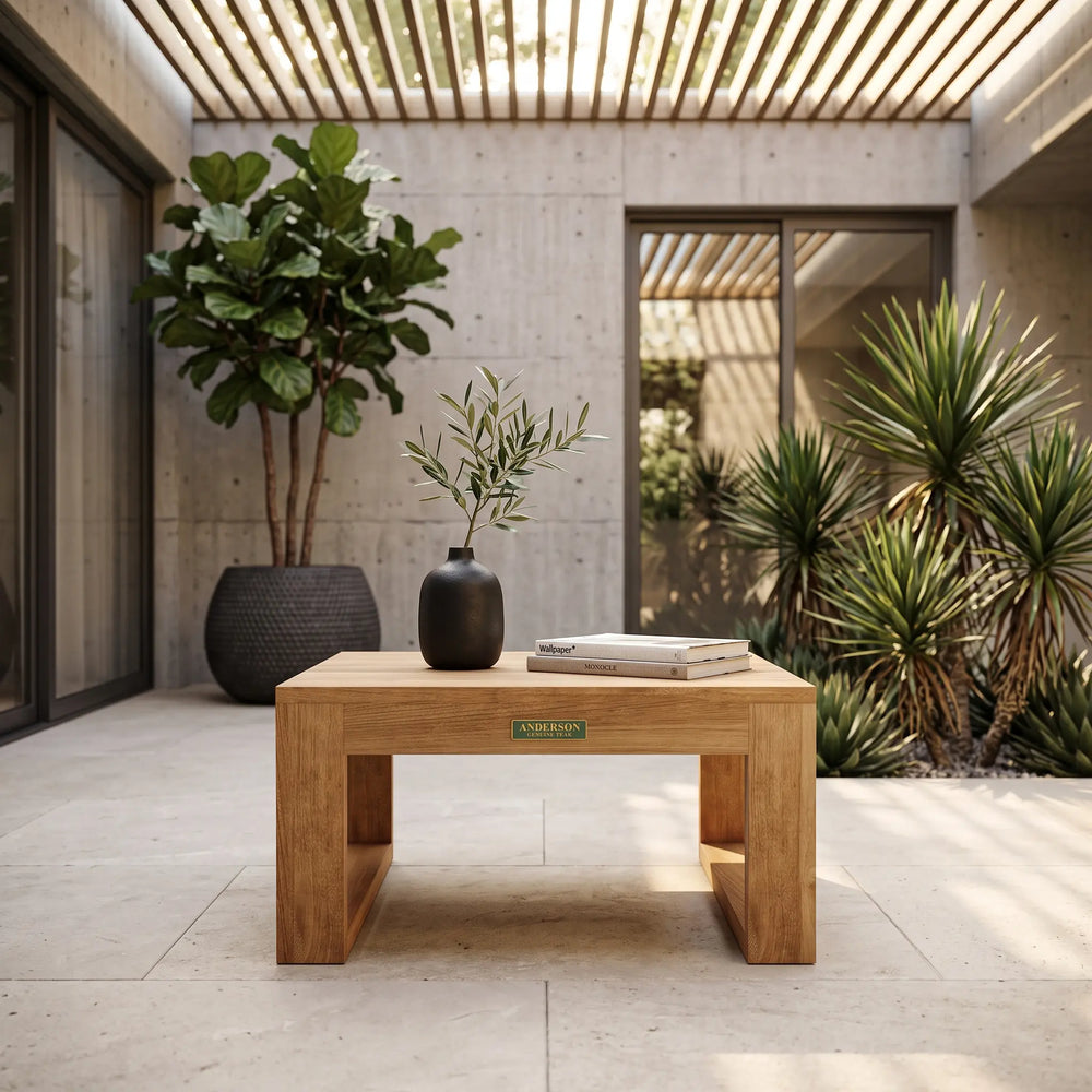Straight Side Table in Teak