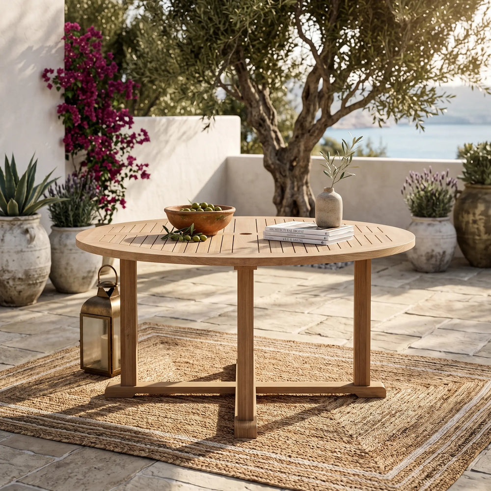 Tosca 5-Foot Round Table in Teak