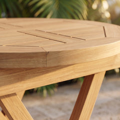 Bahama 20" Mini Side Round Folding Table in Teak