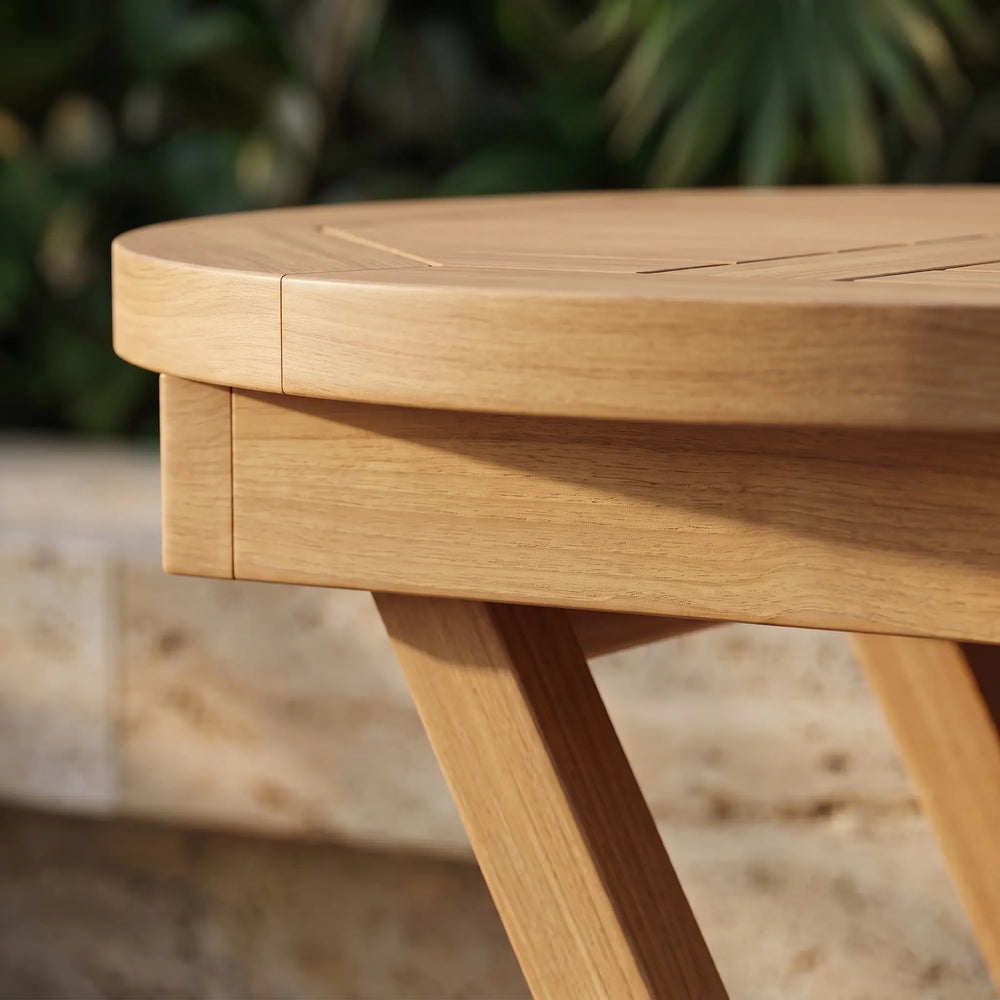 Bahama 20" Mini Side Round Folding Table in Teak