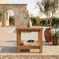 22" Square 2-Tier Side Table in Teak