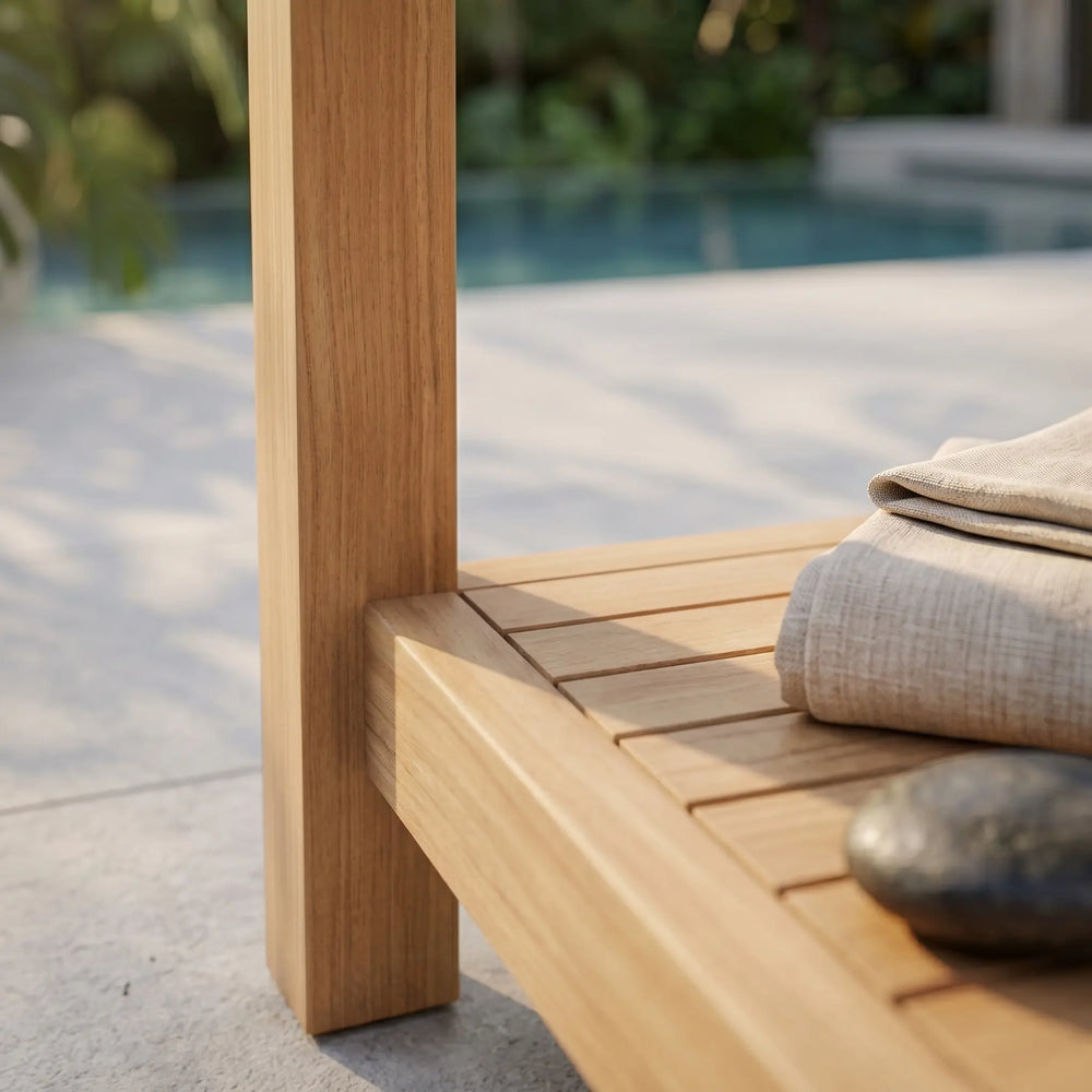 22" Square 2-Tier Side Table in Teak