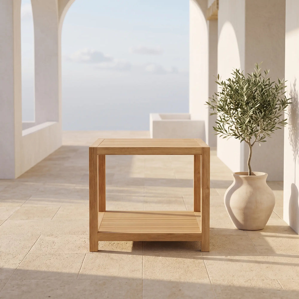 Glenmore 22" Side Table with 1-Tier in Teak