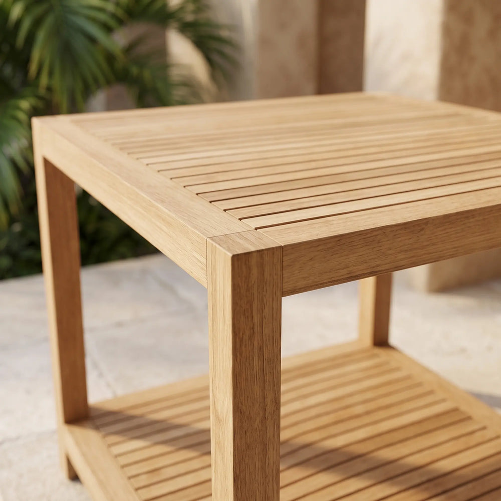 Glenmore 22" Side Table with 1-Tier in Teak