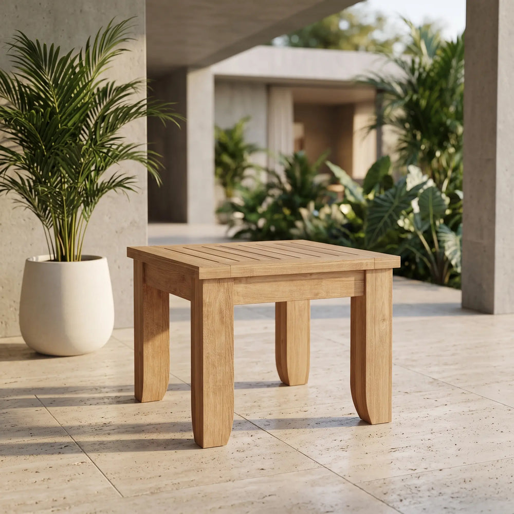Luxe Square Side Table in Teak