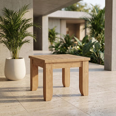 Luxe Square Side Table in Teak