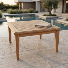 Brianna 32" Square Coffee Table in Teak
