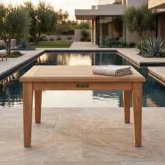 Brianna 32" Square Coffee Table in Teak