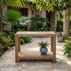 Windsor Side Table 2-Tier in Teak