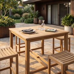 Windsor 59" Square Bar Table in Teak