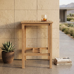 Avalon 27" Square Bar Table in Teak